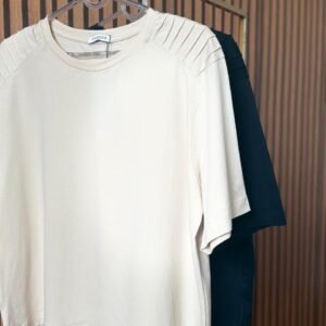 T-shirt Algodão Nervuras Ombro