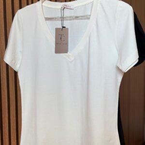 T-shirt Algodão Decote V básica